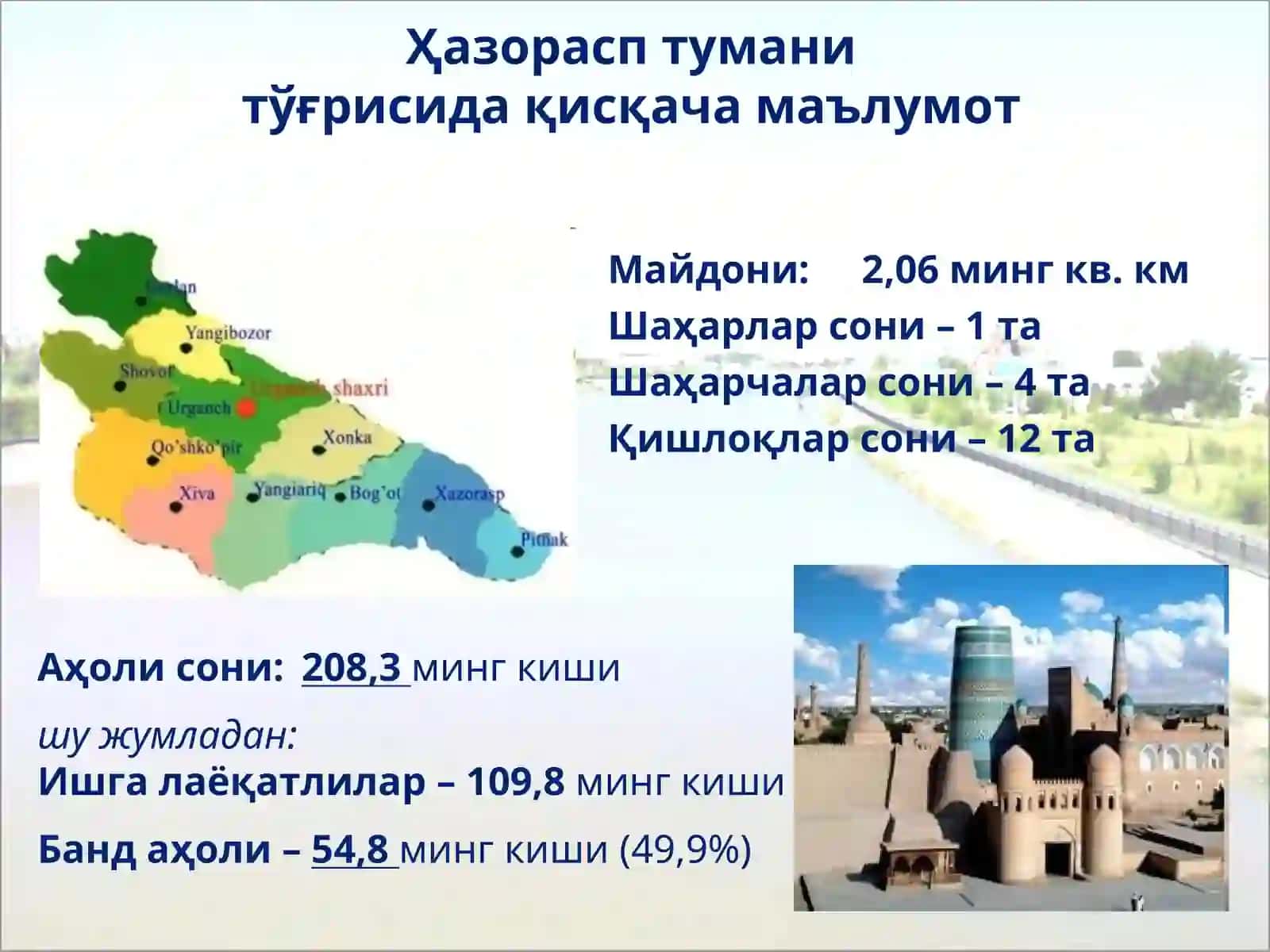 Ҳазорасп тумани 2010 йил 2