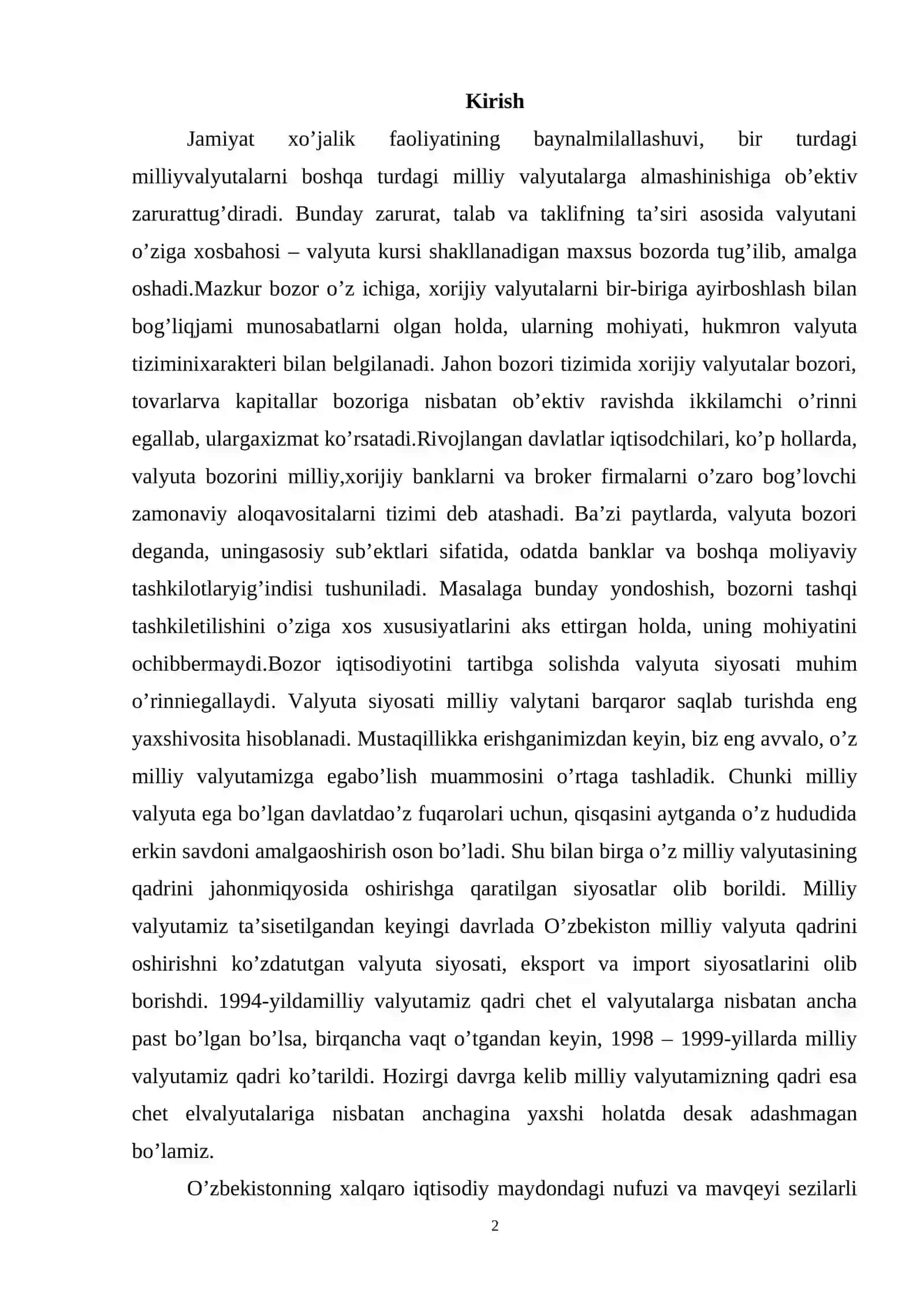 Xalqaro valyuta tizimining shakllanishi va rivojlanishi 2