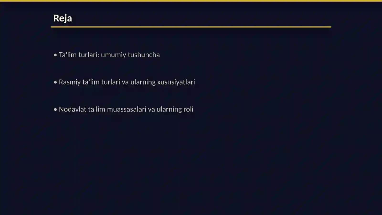 Ta'lim turlari va ta'limni tashkil etish shakllari 2
