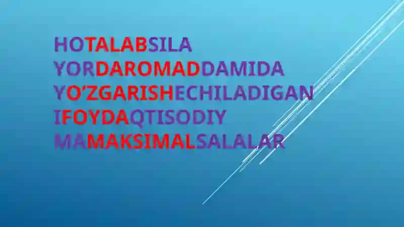 Hosila yordamidayo’zgarishechiladigan ifoydaqtisodiymamaksimalsalalar 2