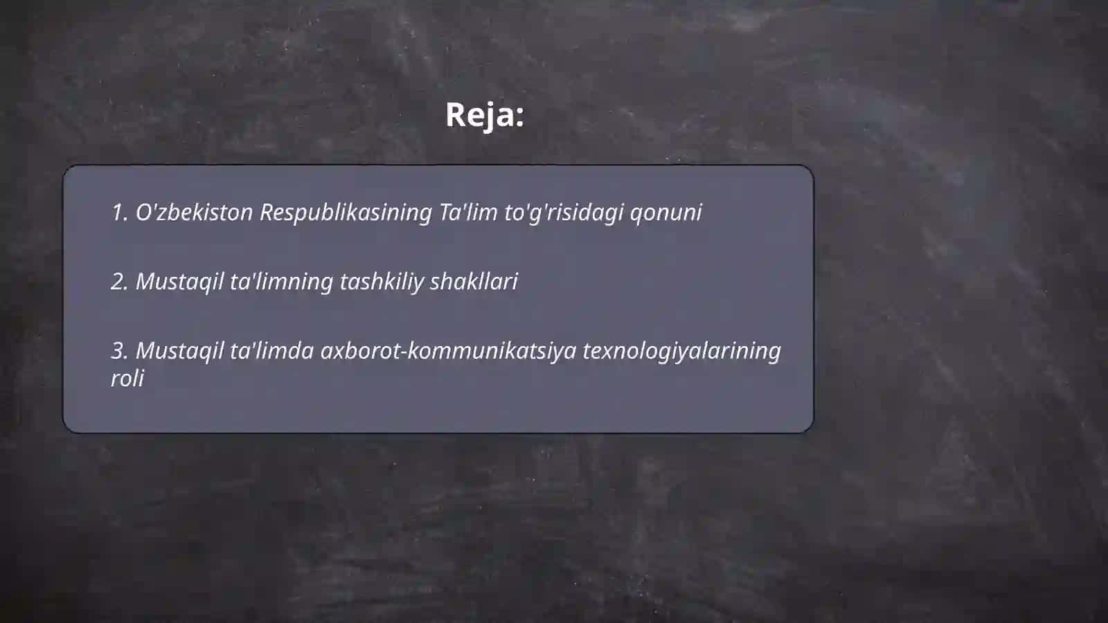 O'quv jarayonida mustaqil ta'limni tashkillashtirishning me'yoriy huquqiy asoslari 2