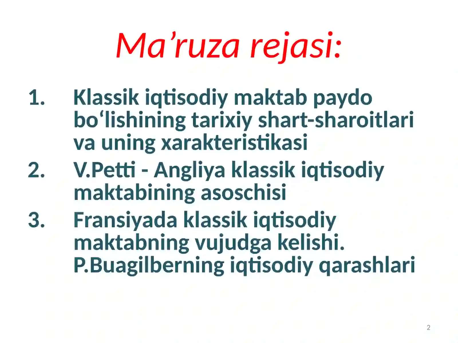 Angliya va Fransiyada klassik maktabning shakllanishi 2
