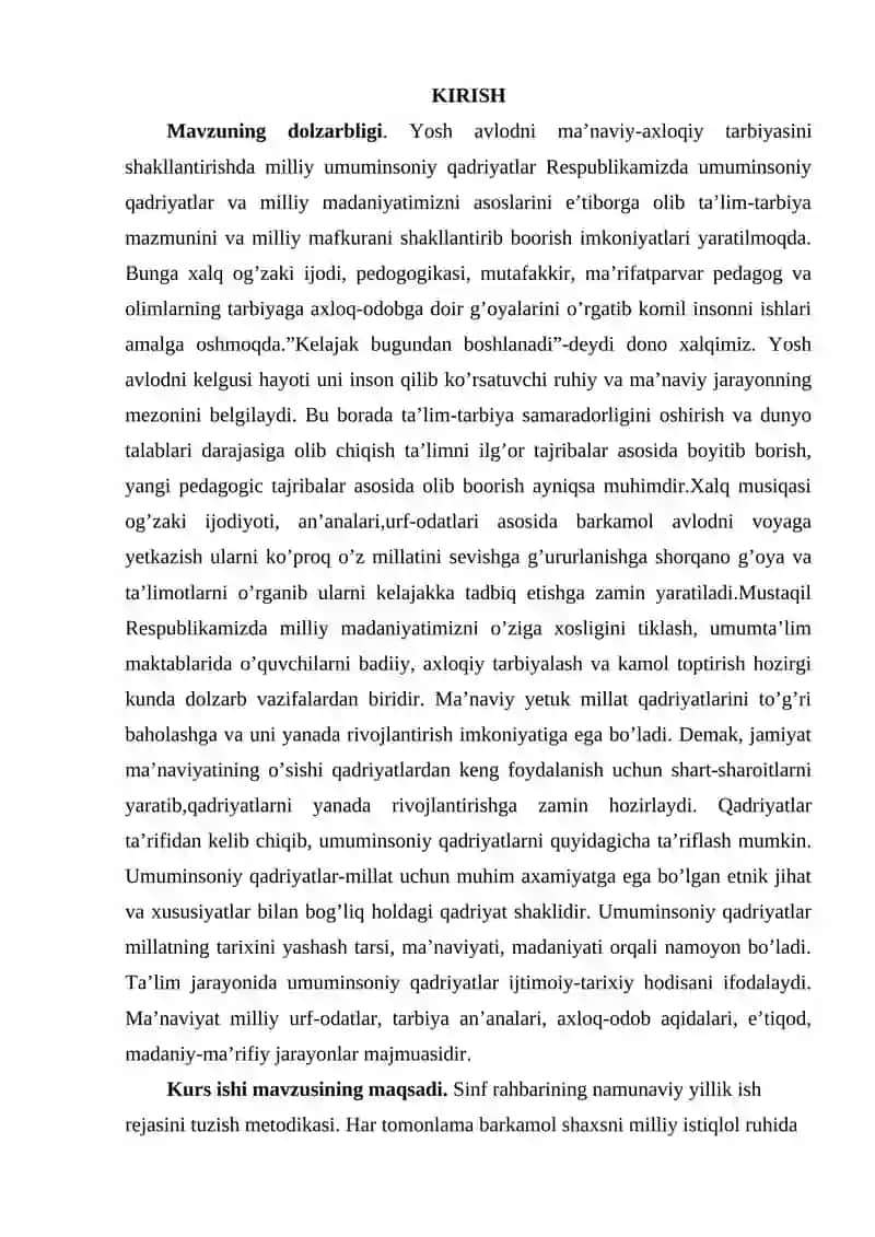 SINF RAHBARINING NAMUNAVIY YILLIK ISH REJASINI TUZISH METODIKASI 2