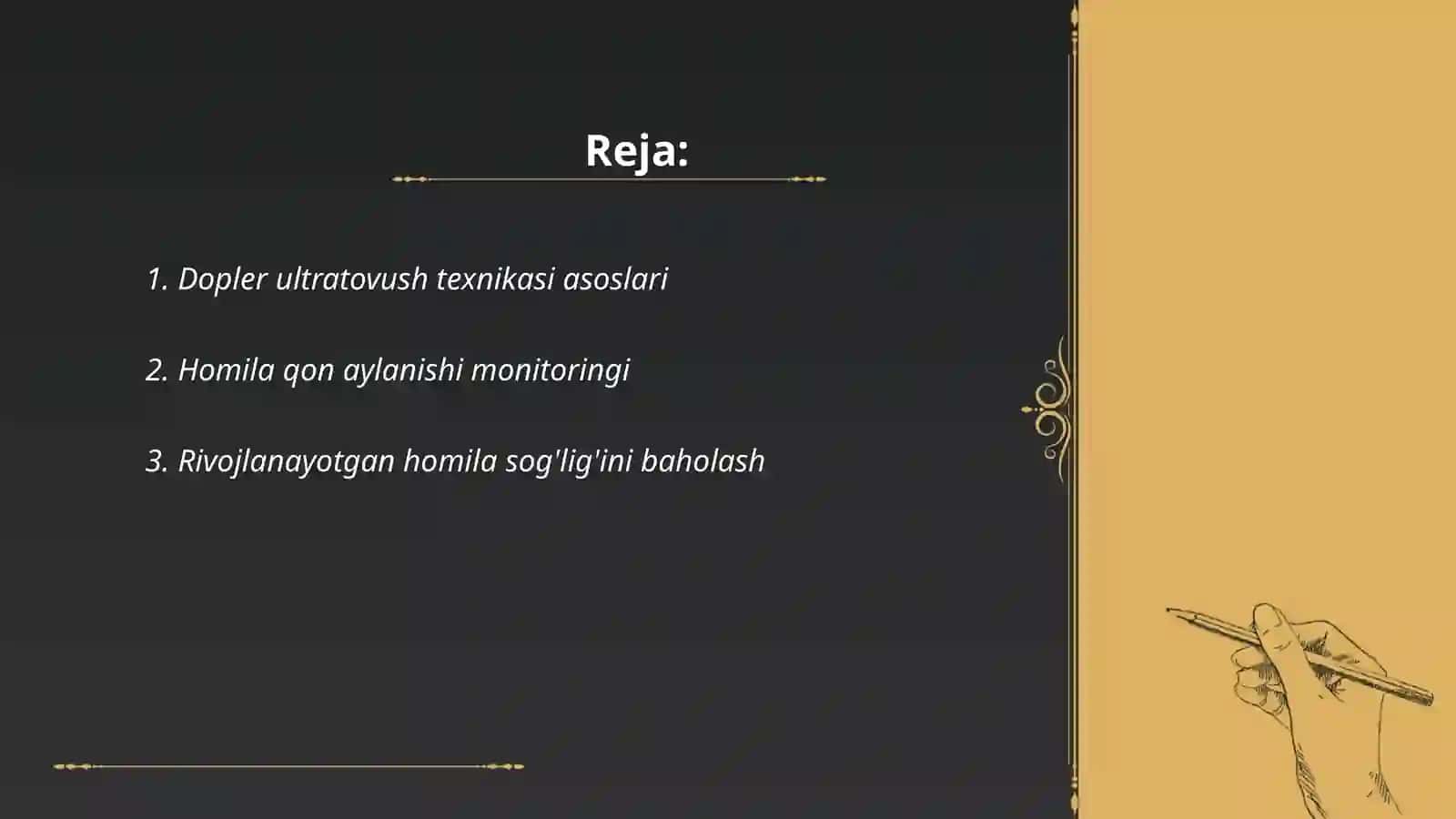 Akusherlik va ginekologiyada Doppler ultratovush:homila va reproduktiv tizimning sog'ligini kushatishdagi ahamiyati 2