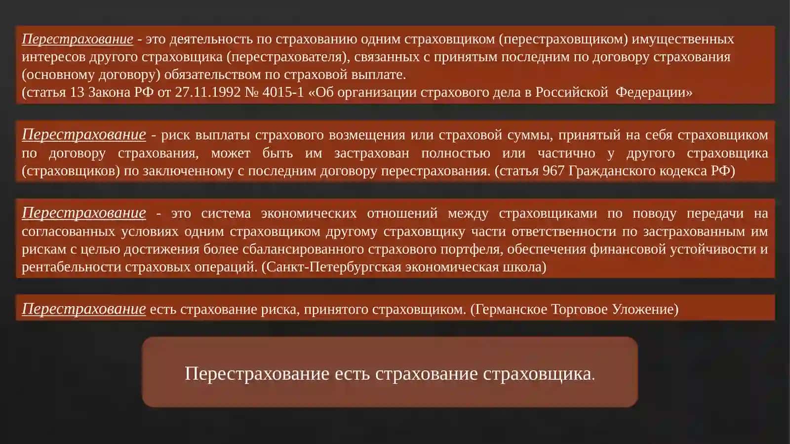Перестрахование: история, основные понятия и категории 2