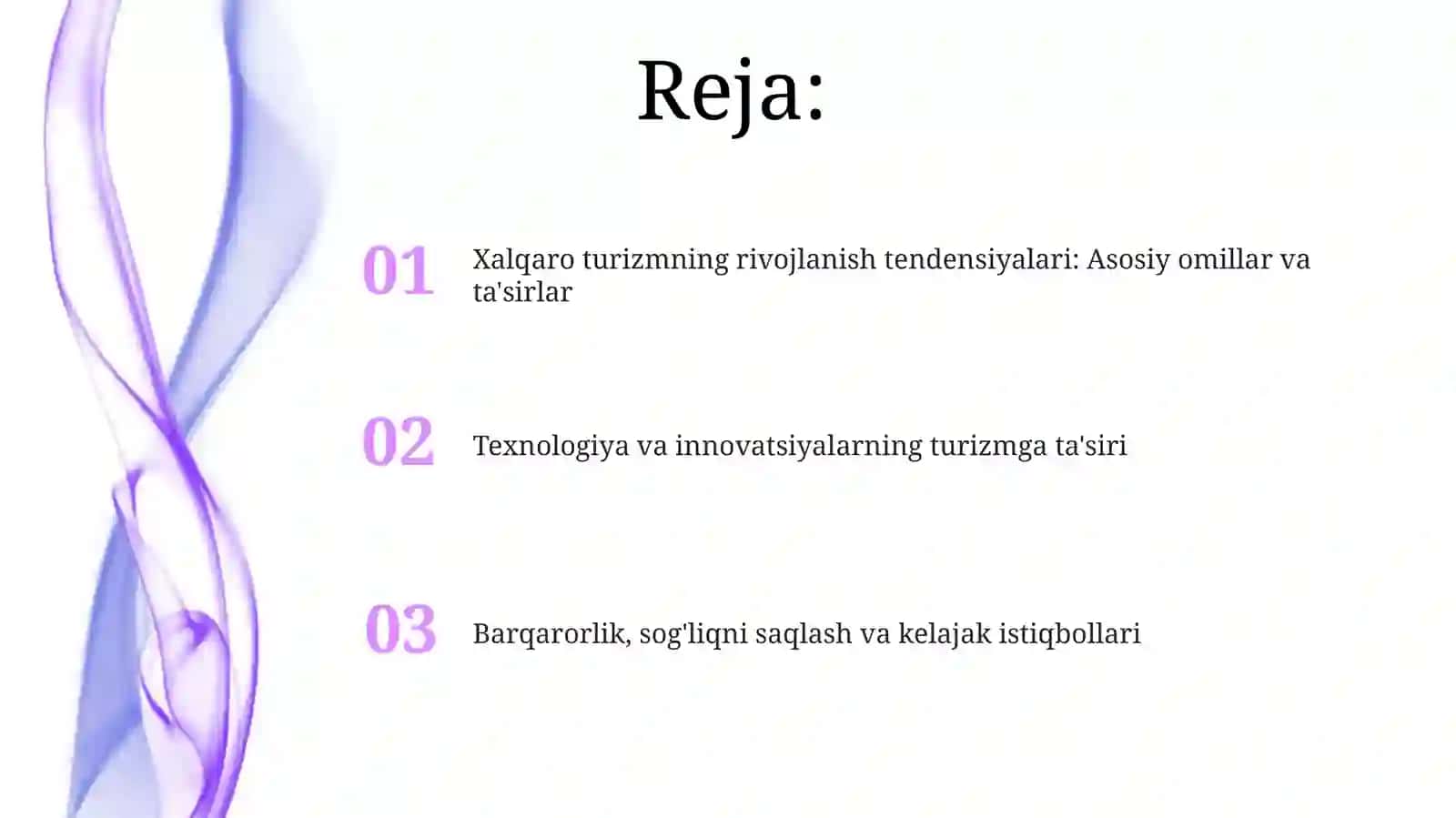 Xalqaro turizmning rivojlanish tendensiyalari 2