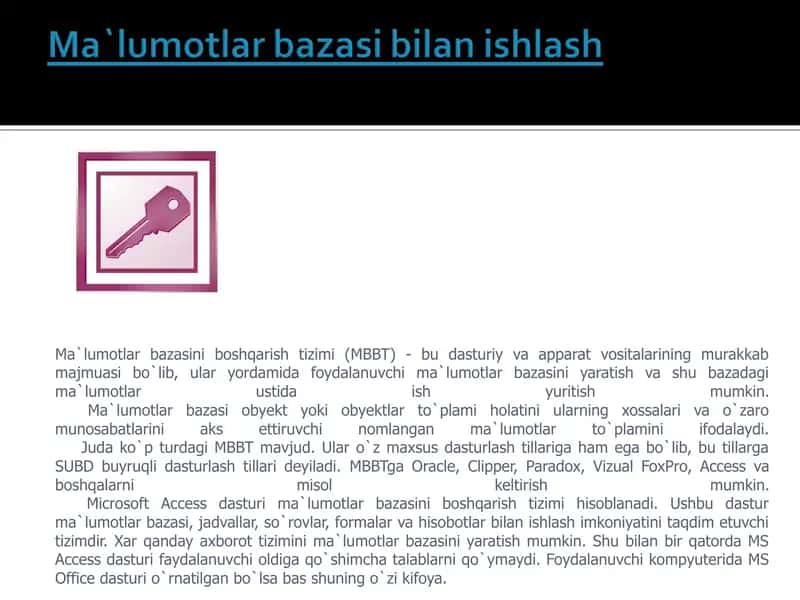 Maʼlumotlar ombori va turlari 2