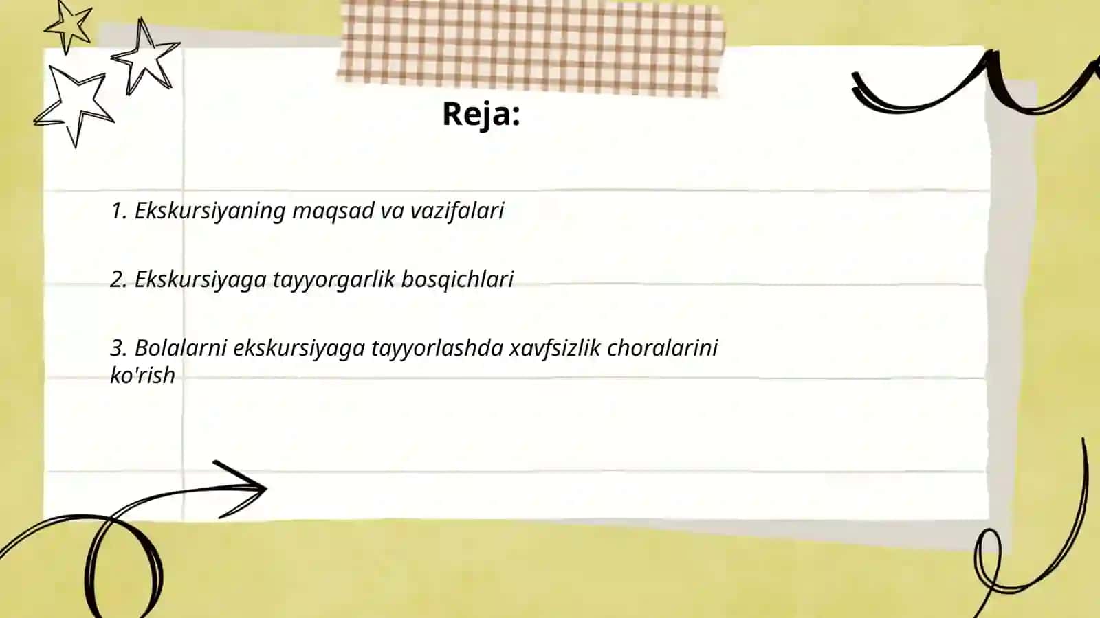 Bоlаlаrni ekskursiyаgа tаyyоrlаsh, ekskursiyаni о‘tkаzish vа 2