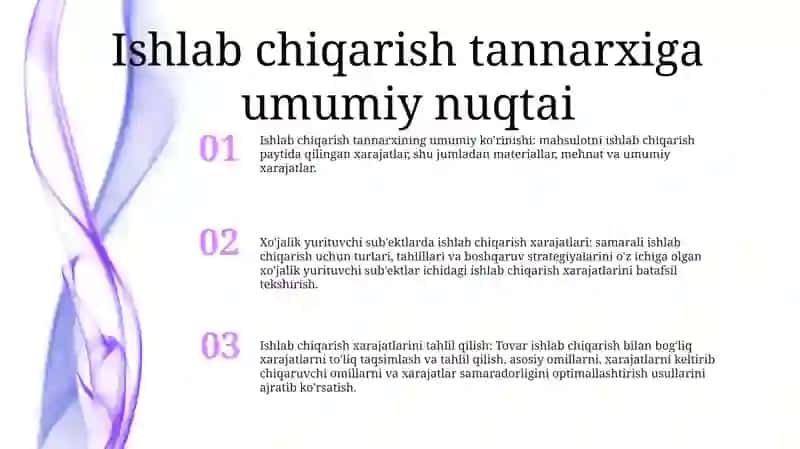 Tadbirkorlik Subyektlarda Ishlab Chiqarish Harajatlari 2