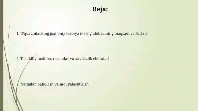 Sinfdan tashqari olib boriladigan jismoniy tarbiya ishlariga tavsif 2