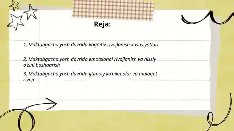 Maktabgacha yosh davrida psixik rivojlanish xususiyatlari 2