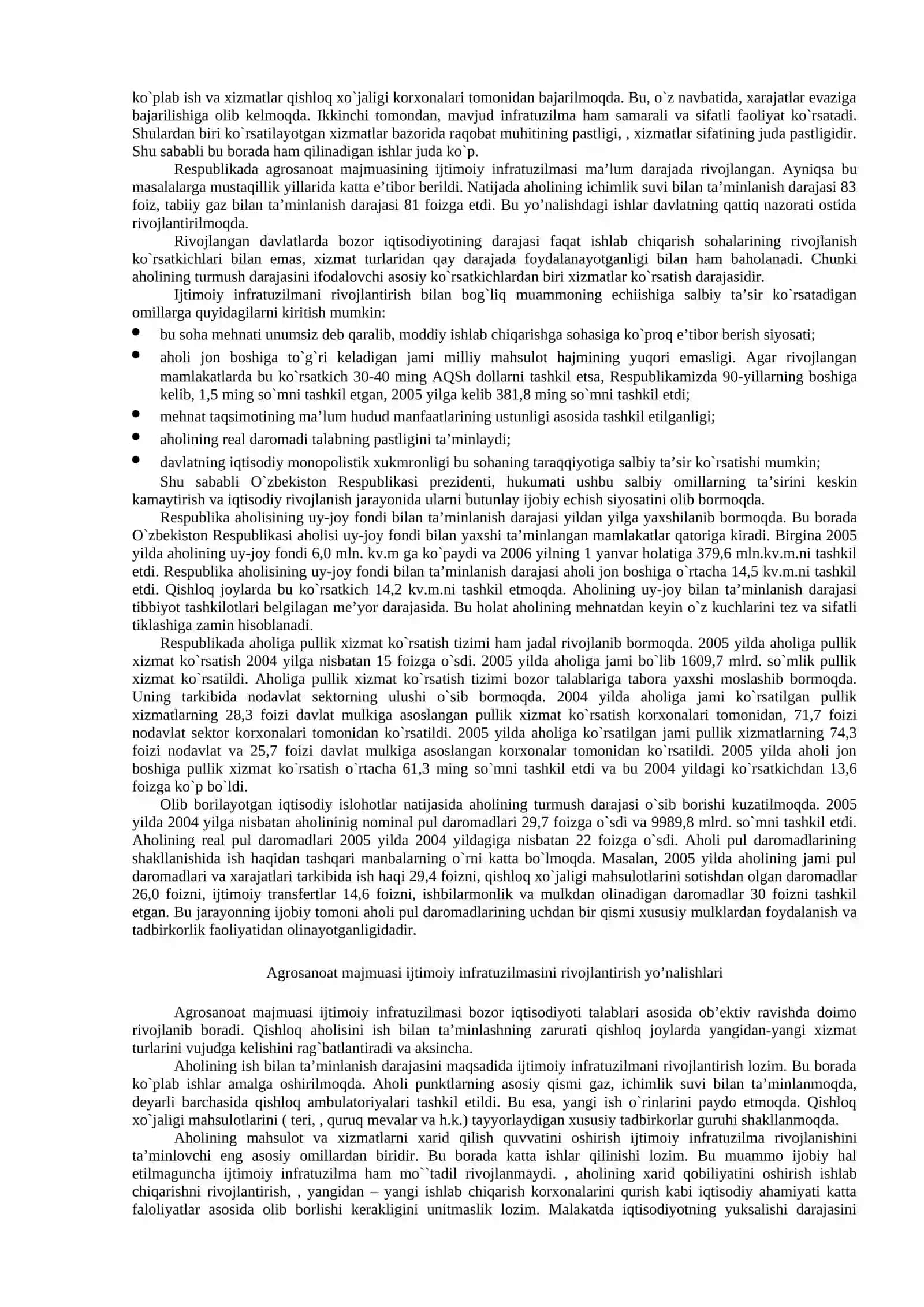 Agrosanoat majmuasi ijtimoiy infratuzilmasi 2