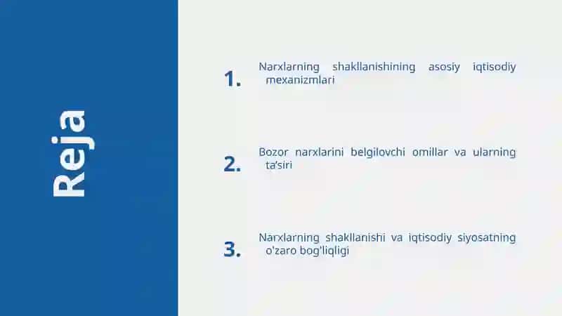 Narxlarning Shakllanishi va Iqtisodiy Siyosatning O'zaro Bog'liqligi 2
