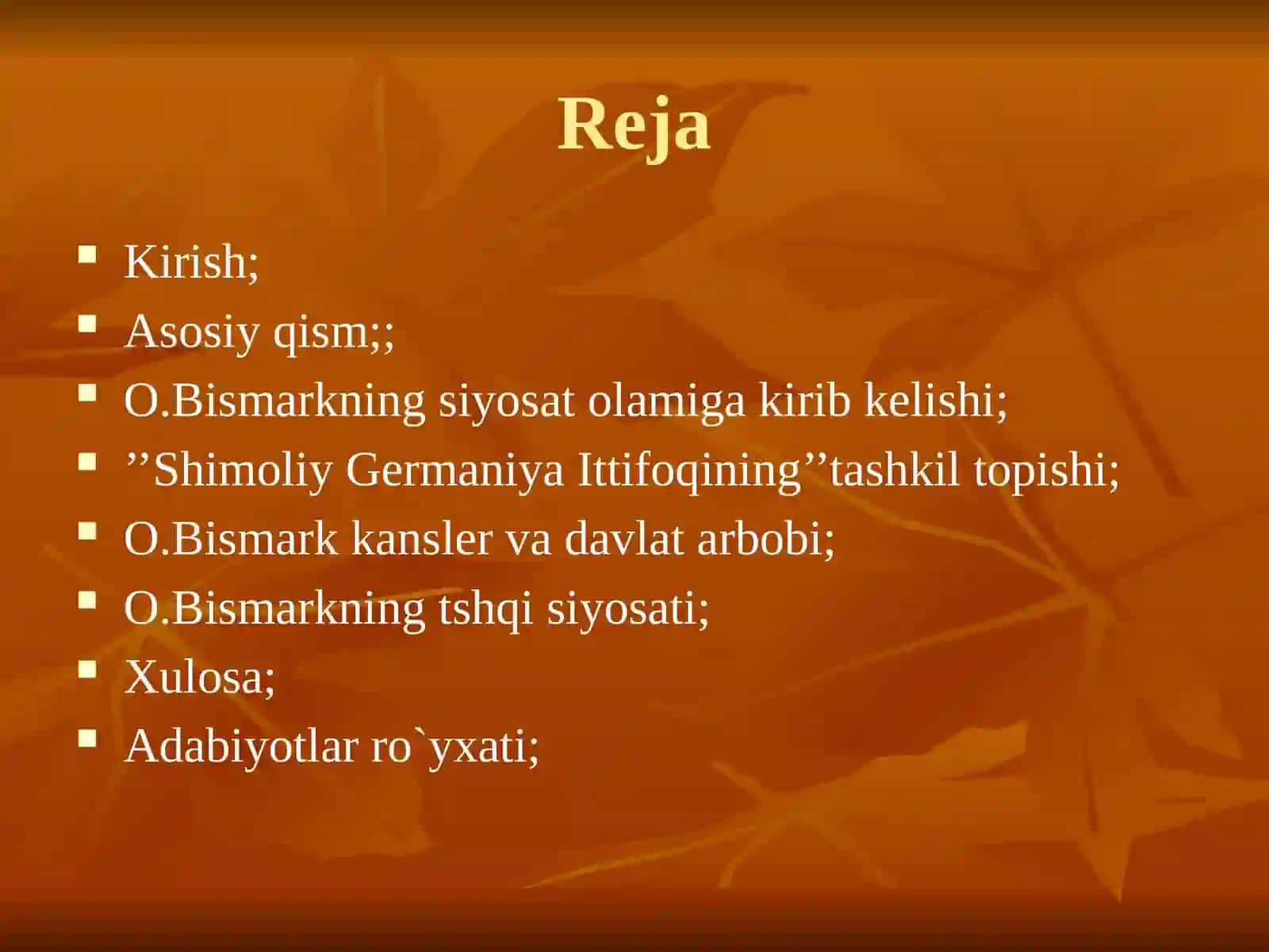 Ottofon Bismakning Germanyaning birlashtrishga qo`shgan hissasi 2
