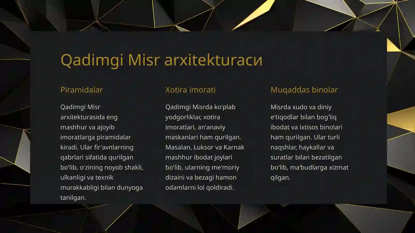 Qadimgi Misr Madaniyati 2