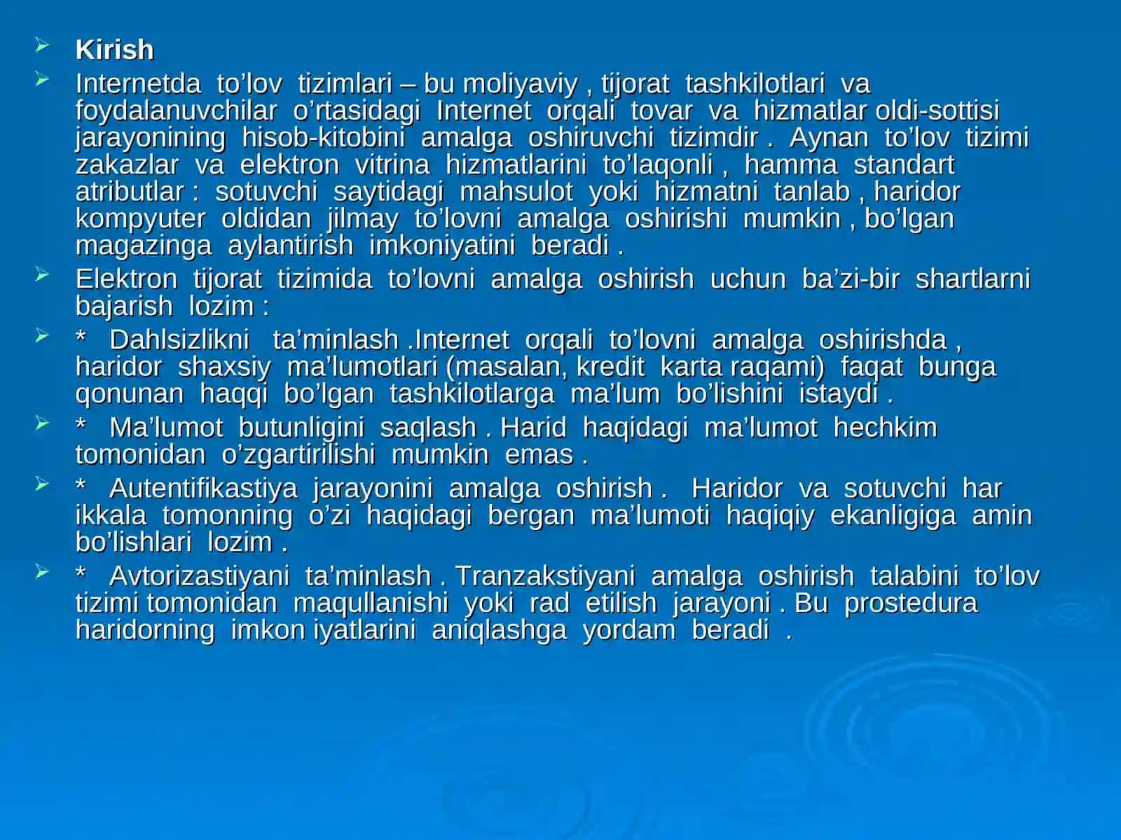 Elektron to’lov tizimlarini rivojlanish istiqbollari 2