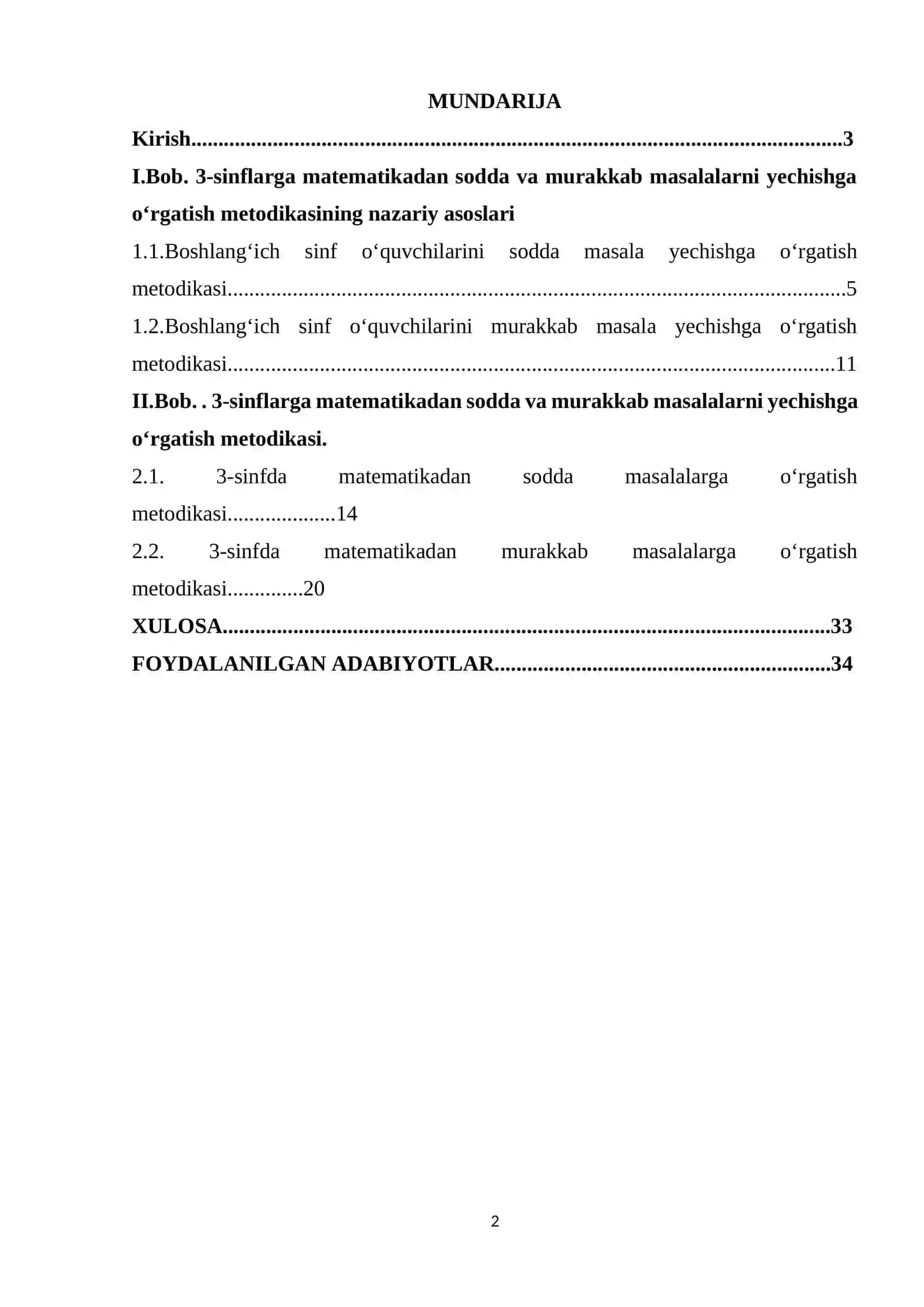 Uchinchi sinfda matematikadan sodda masalalar va ularni yechishga o’rgatish metodikasi 2