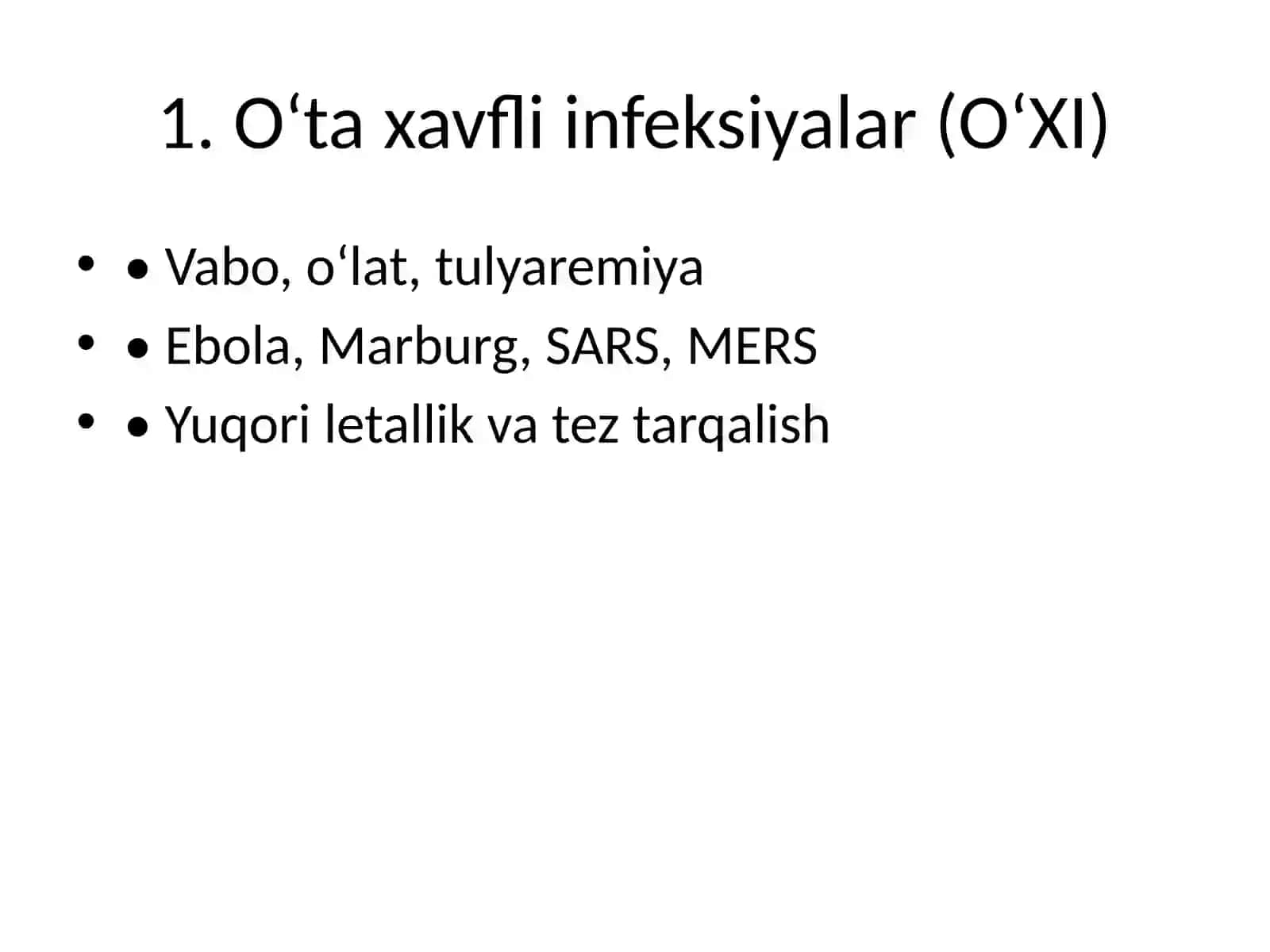 Karantin va O‘ta Xavfli Infeksiyalar 2