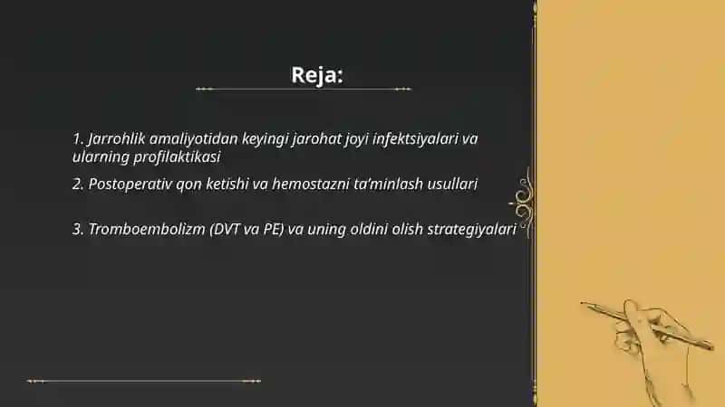 Amalyotan kiyingi Asoratlar va ularning praflaktikasi 2