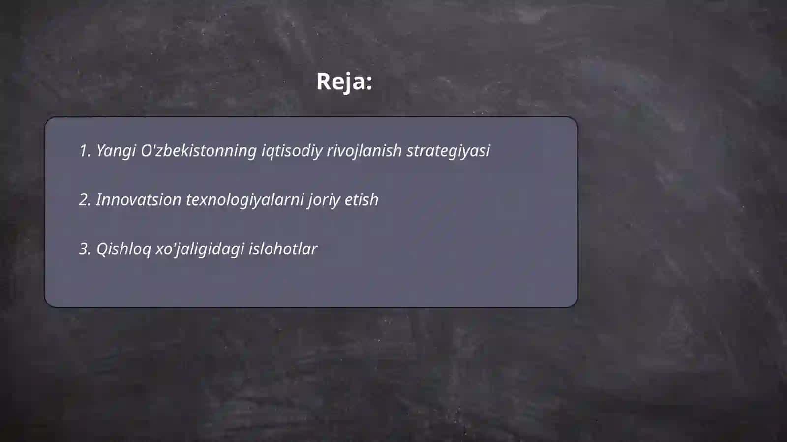 Yangi O'zbekistonning iqtisodiy rivojlanish strategiyasi 2