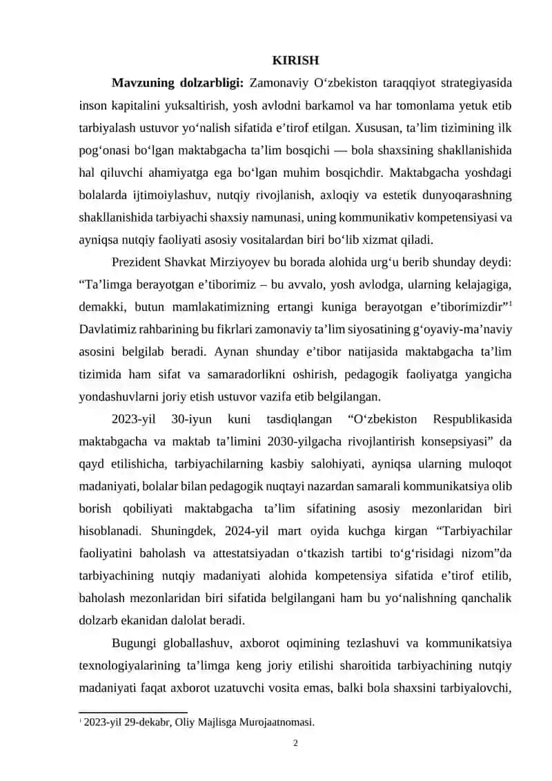 TARBIYACHI NUTQIGA QO'YILADIGAN PEDAGOGIK TALABLAR 2