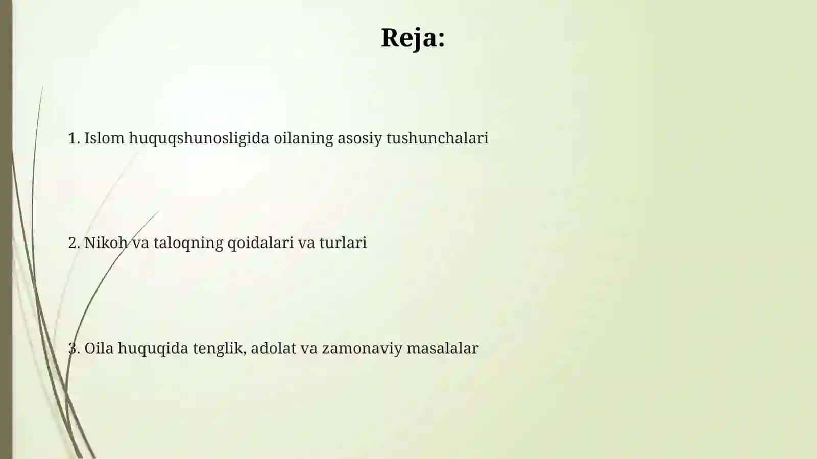 Islom huquqshunosligida oila, nikoh, taloq, zihor, idda tushunchalarini taʼriflash 2
