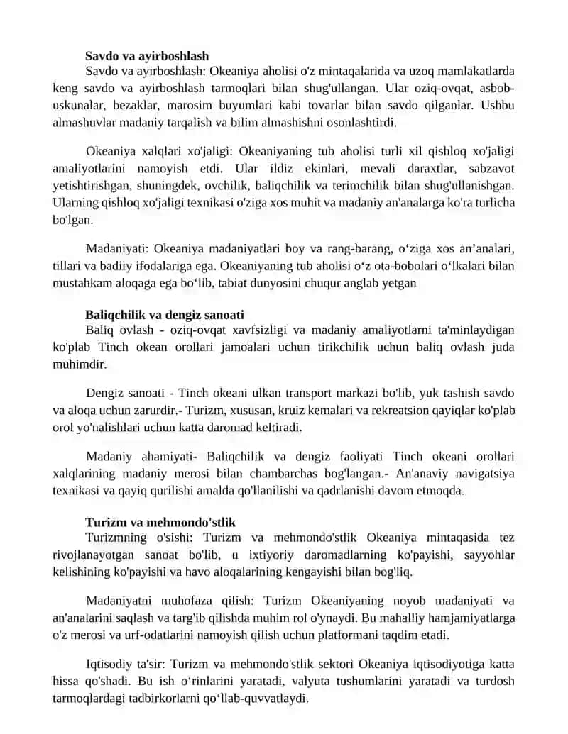 Okeaniya Xalqlari Ho'jaligi Va Madaniyati 2