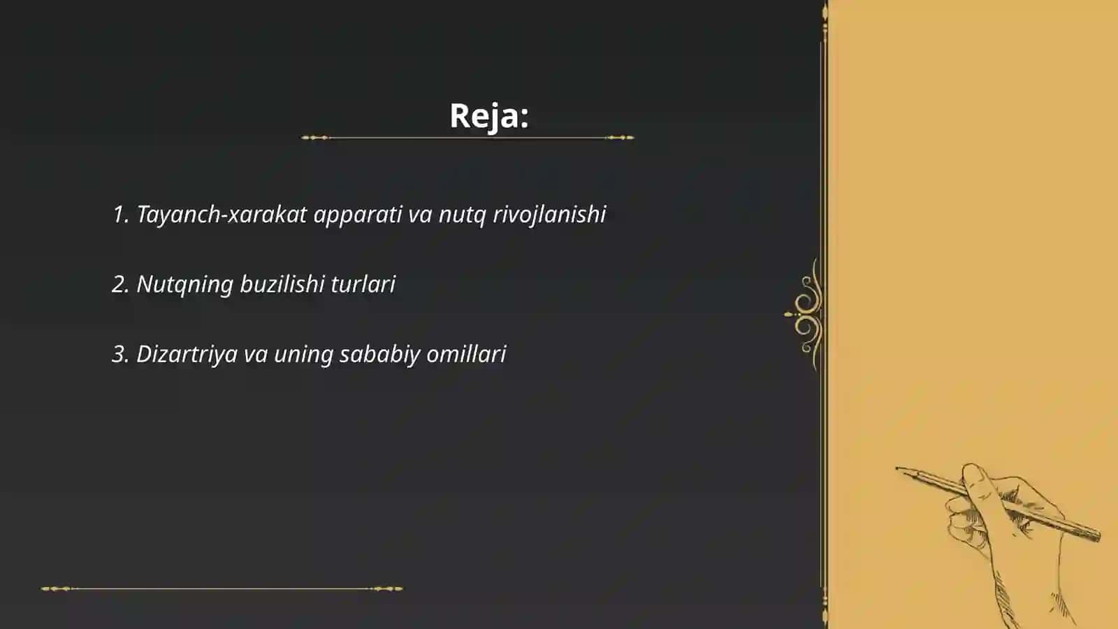 Tayanch-xarakat apparati buzulishlari oqibatidagi nutq rivojlanishini tashxislash 2