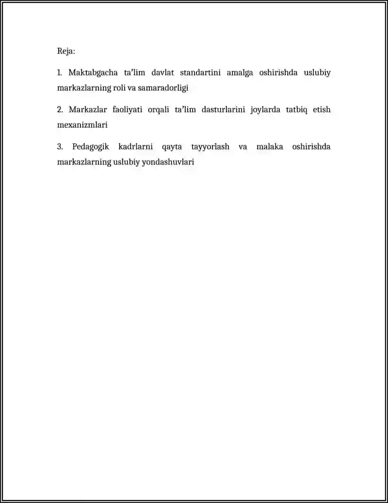 Maktabgacha ta'limda markazlar faoliyati va usulibiyati 2