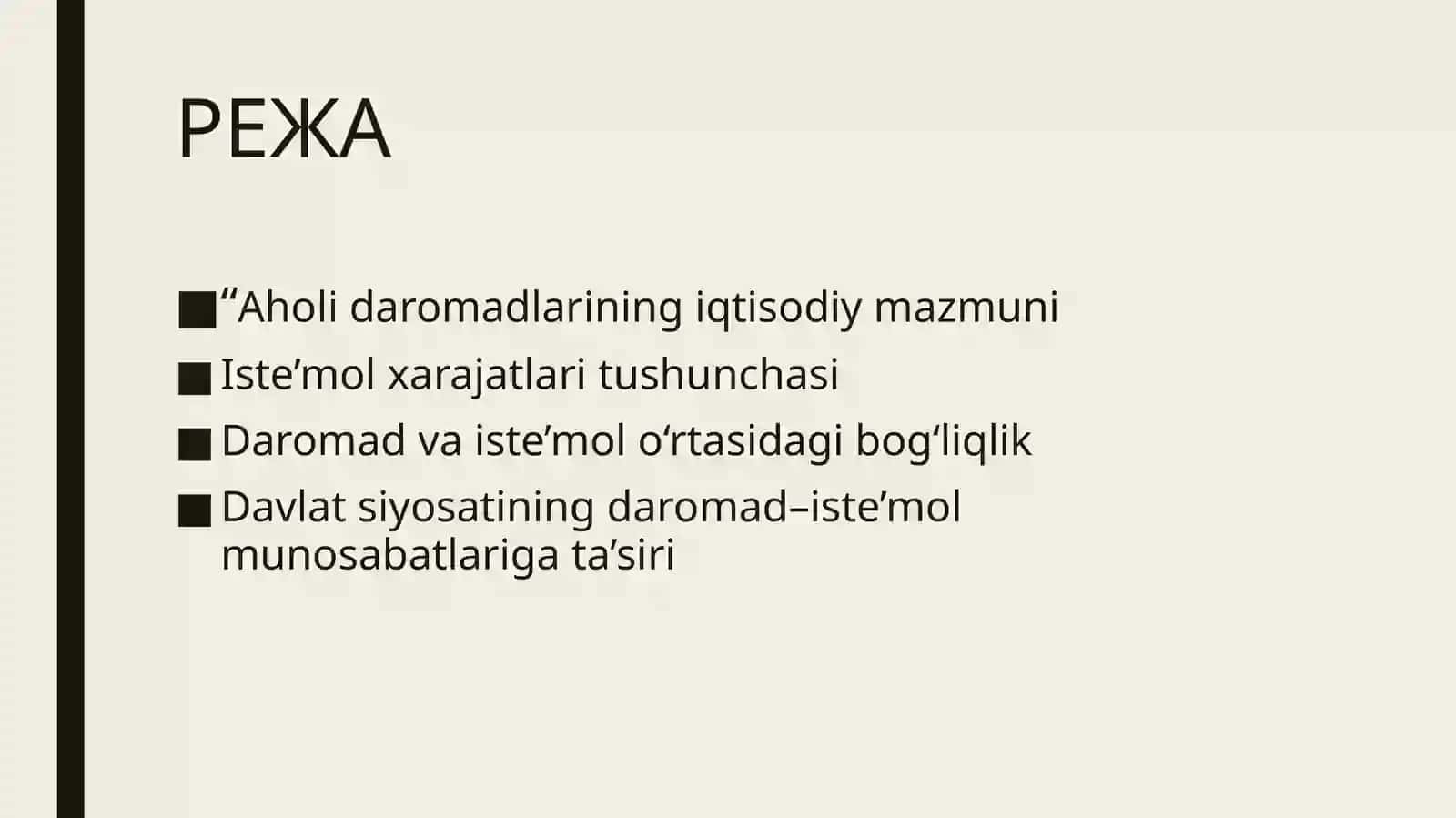Aholidaromadlarivaiste'molxarajatlario'rtasidagibog'liqlik 2