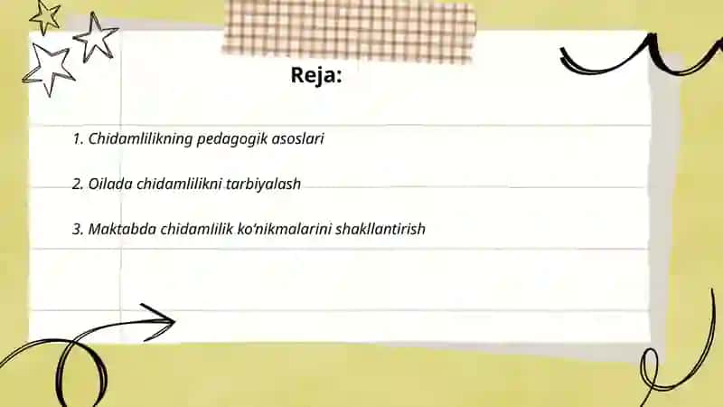 Chidamlilikni tarbiyalash 2