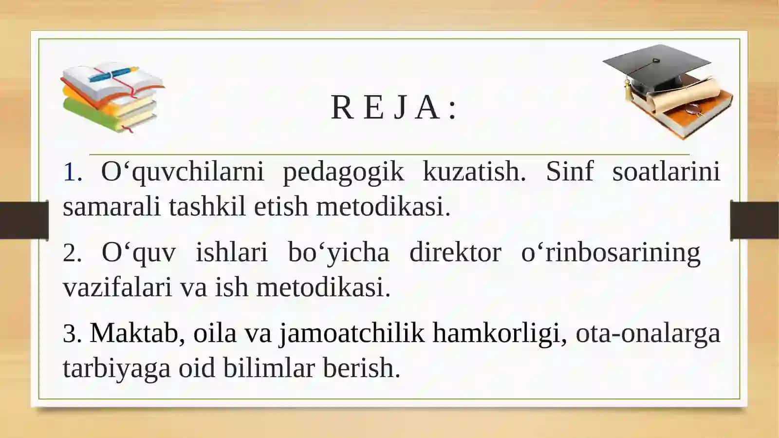 O‘quvchilarni pedagogik kuzatish. Sinf soatlarini samarali tashkil etish metodikasi 2