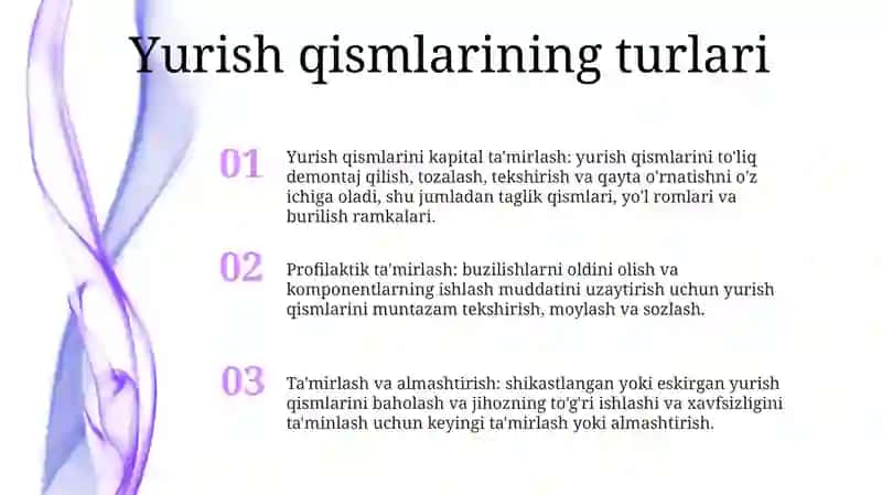 Yurish Qismga Texnik Xizmat Korsatish 2
