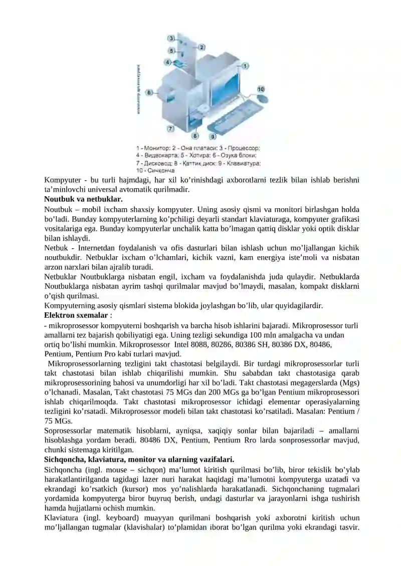 Zamonaviy kompyuterlar va ularning arxitekturasi 2