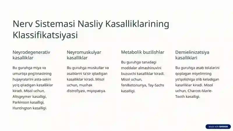 Nerv sistemasining nasliy kasalliklari. 2
