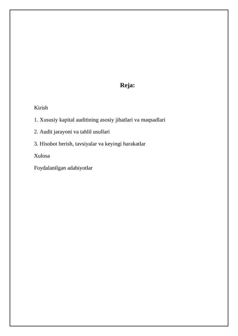 Xususiy kapital auditi 2