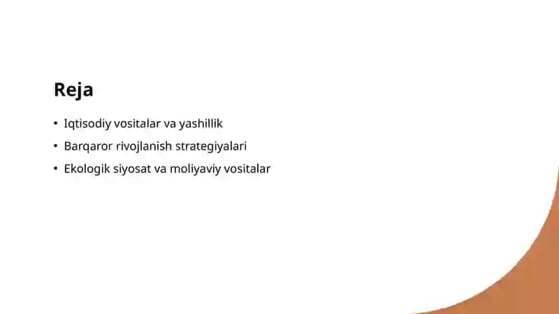 Iqtisodiy vositalar va yashillik 2