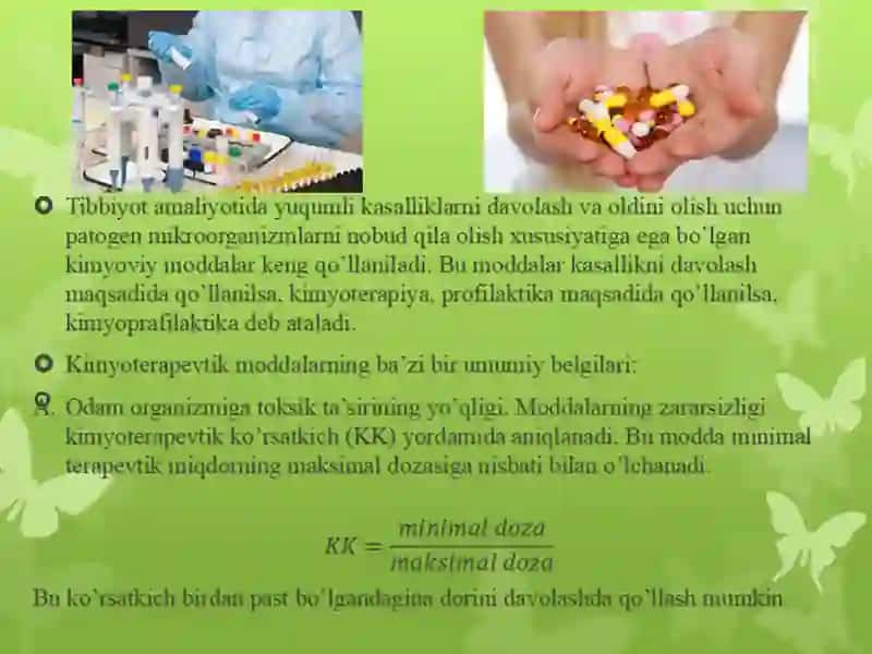 Antibiotiklar. Ularning klassifikatsiyasi. Kimyoterapevtik moddalar 2