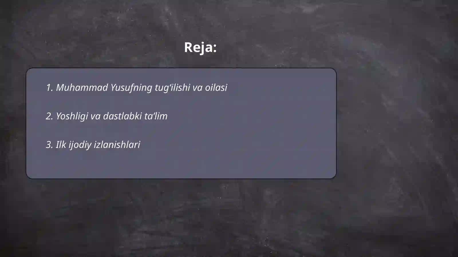 Muhammad Yusuf hayoti va ijodi 2