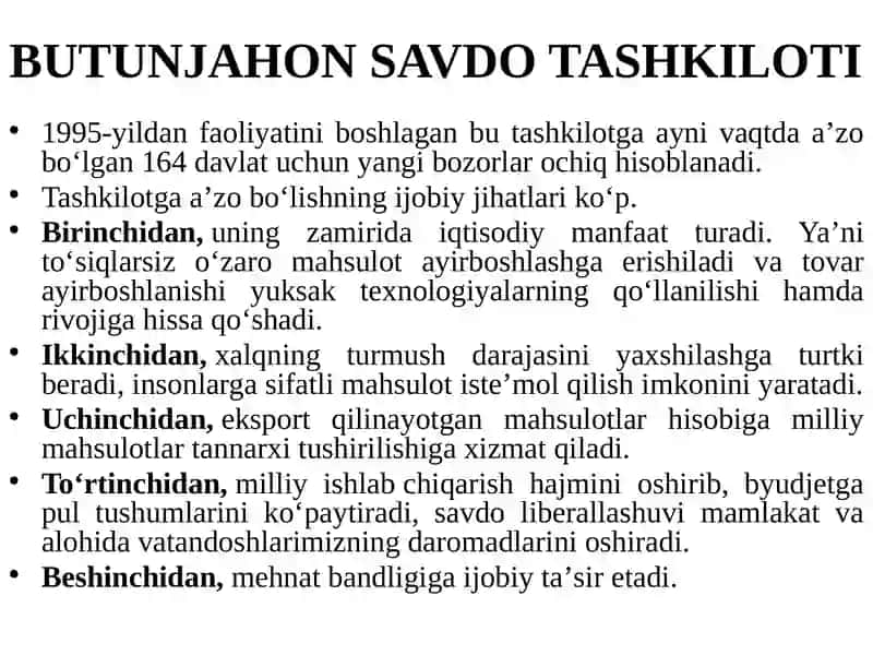 MA’RUZA. TEXNIK JIXATDAN TARTIBGA SOLISH. MAHSULOT VA XIZMATLARNI SERTIFIKATLASHTIRISH 2