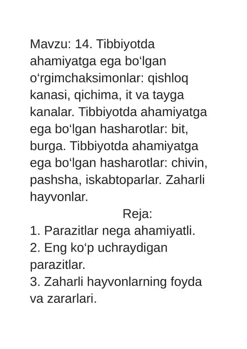 Tibbiyotda ahamiyatga ega bo‘lgan o‘rgimchaksimonlar 2