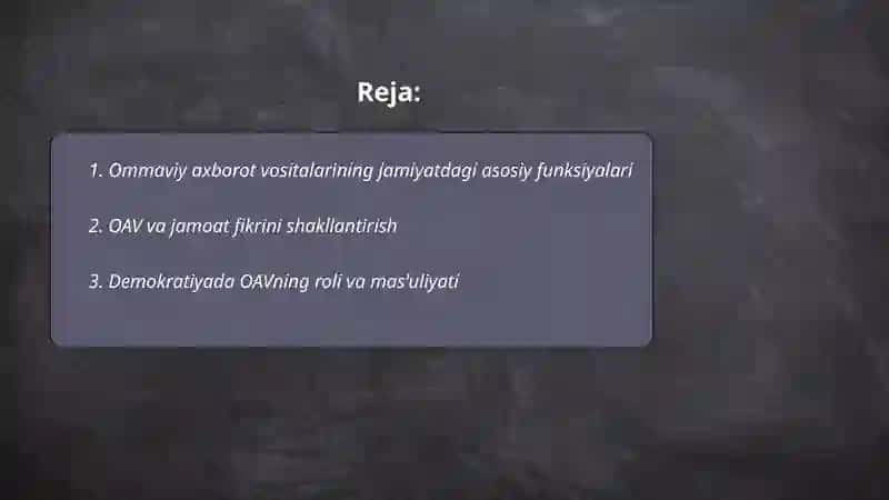 Ommaviy axborot vositalarining jamiyatdagi ahamiyati 2