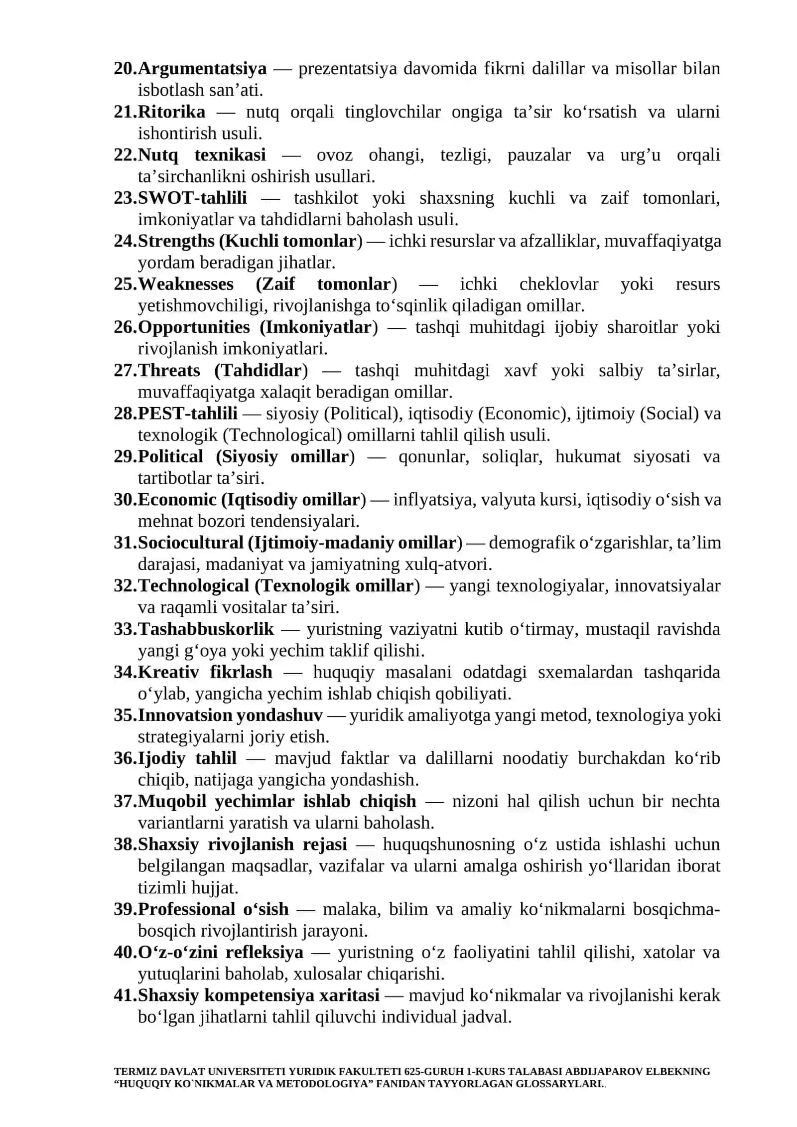 HUQUQIY KOʻNIKMALAR VA METODOLOGIYA 2