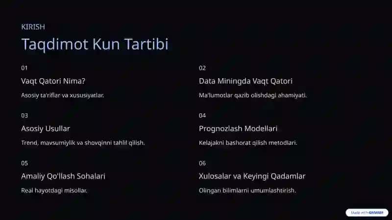 Vaqt Qatori Tahlili va Data Mining 2