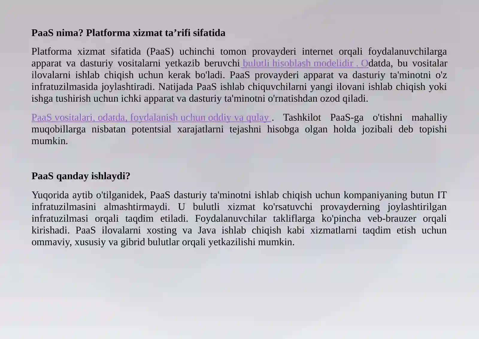 Plaformas aServic(PaaS) -hizmatsifatidaplatformadanfoydalanish 2