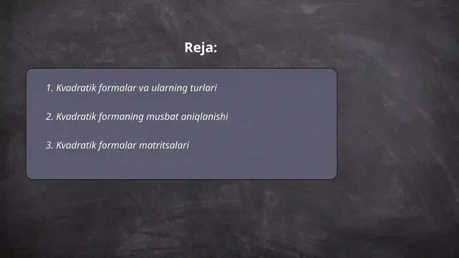 Musbat aniqlangan kvadratik formalar inersiya qonuni 2