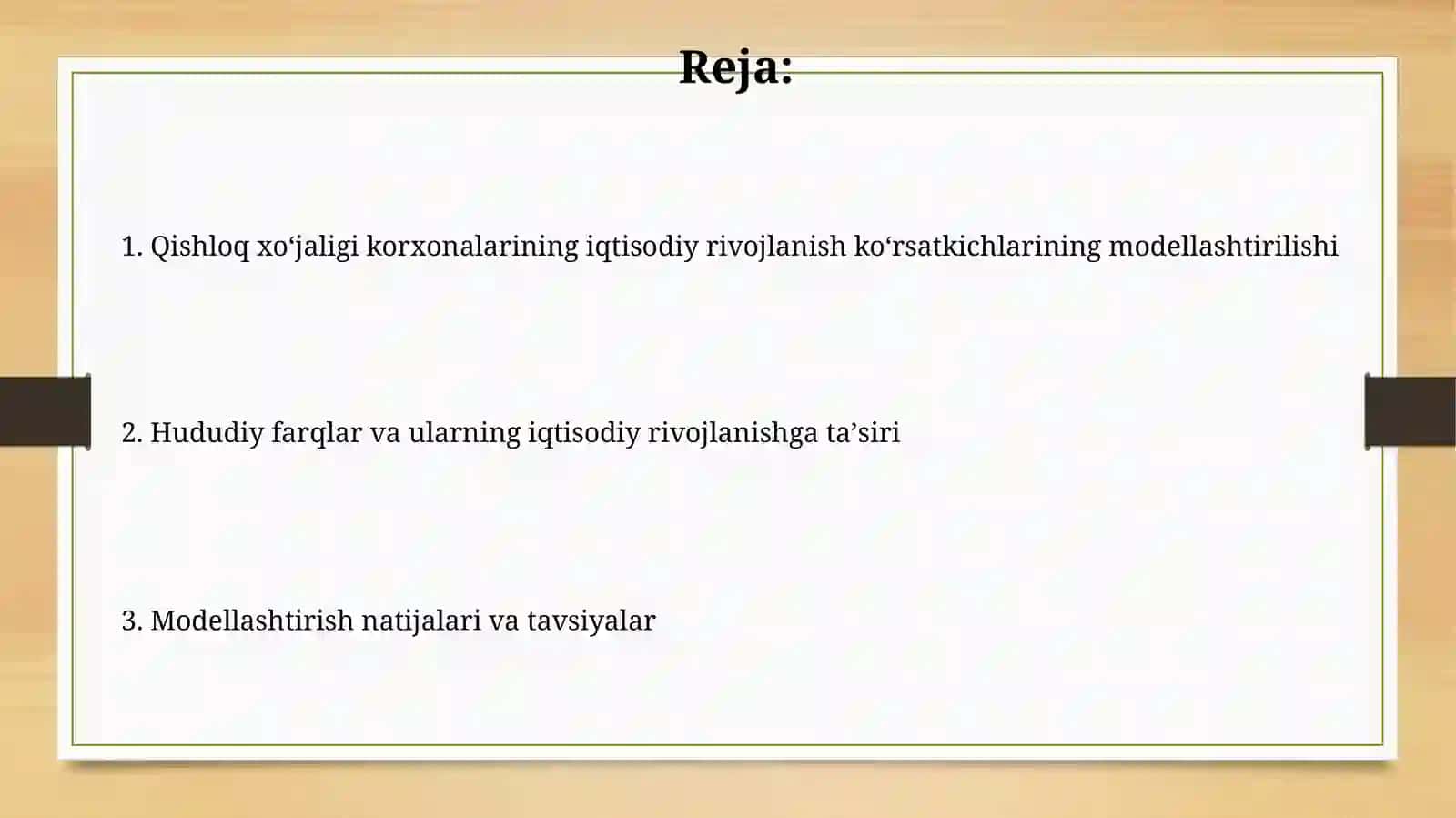 Hududlarda fermer xo'jaliklarining iqtisodiy rivojlanish ko'rsatkichlarini modellashtirish 2