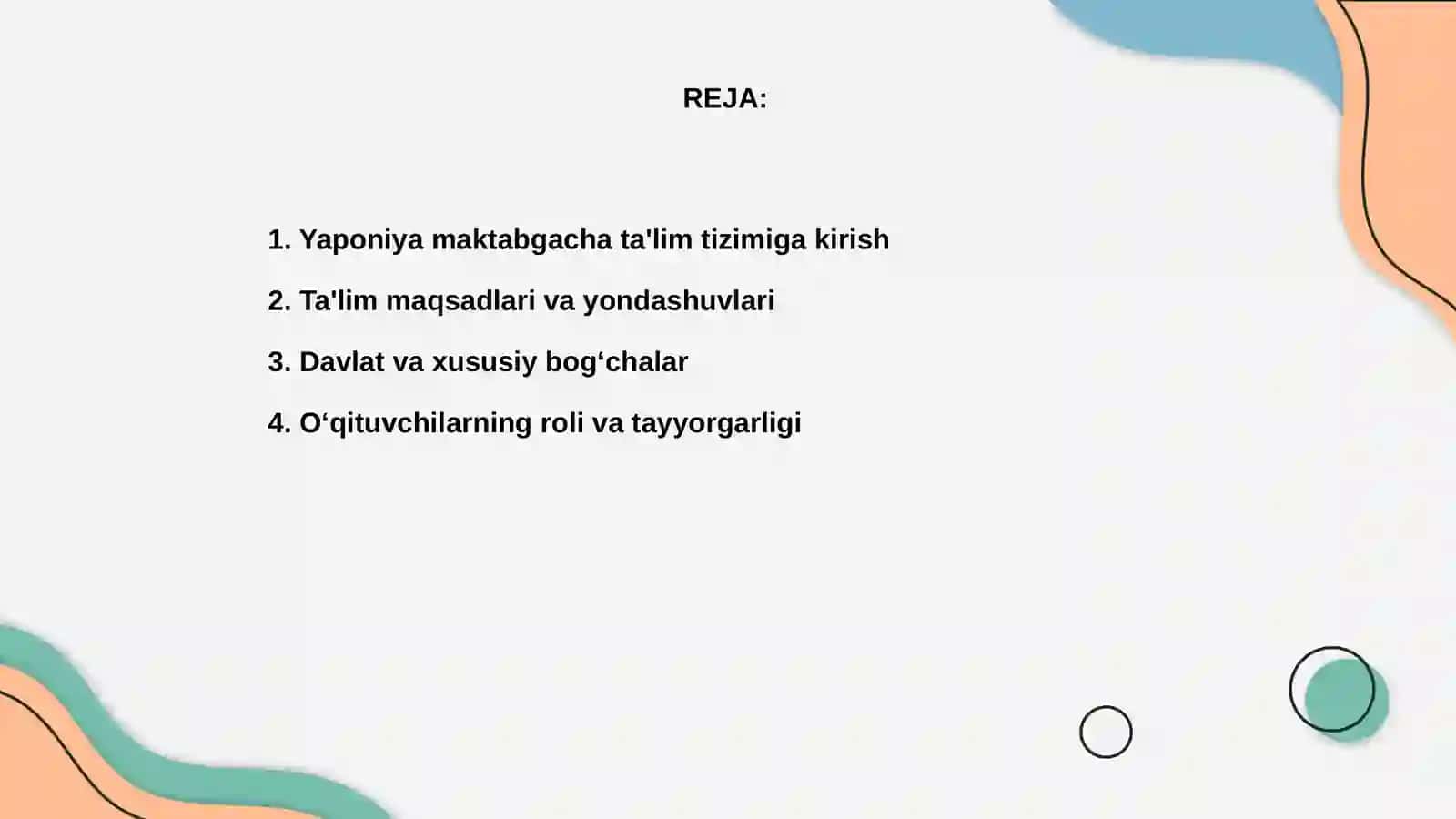 Yaponyada maktabgacha talim tizimi 2