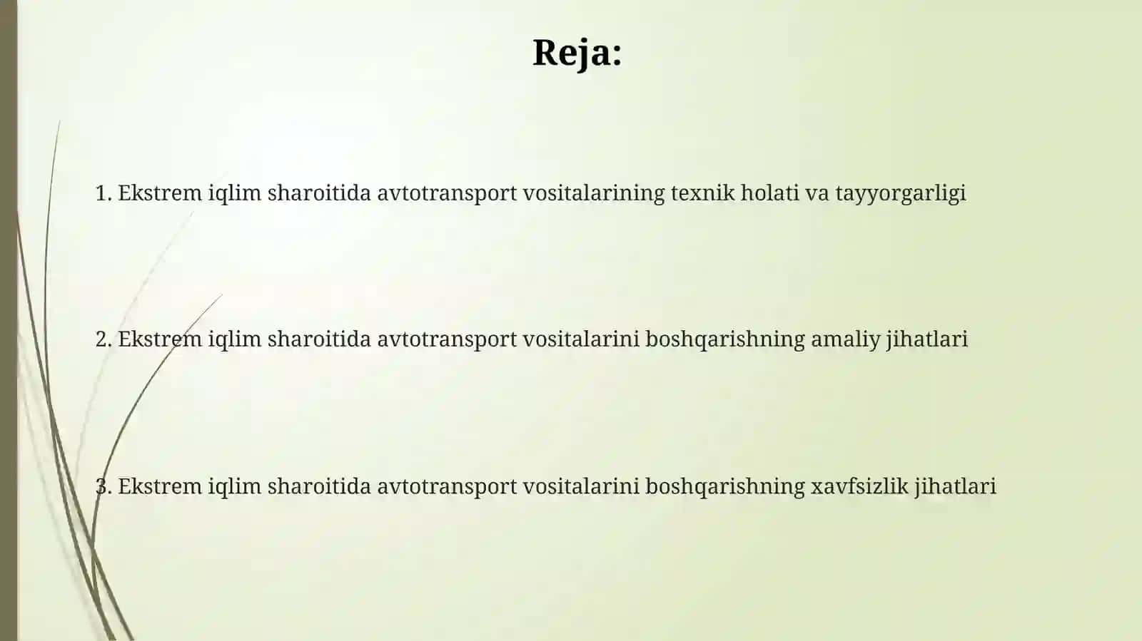 Avtotransport vositalarini ekstremal iqlim sharoitlarida ekspluatatsiya qilish jihatlari 2