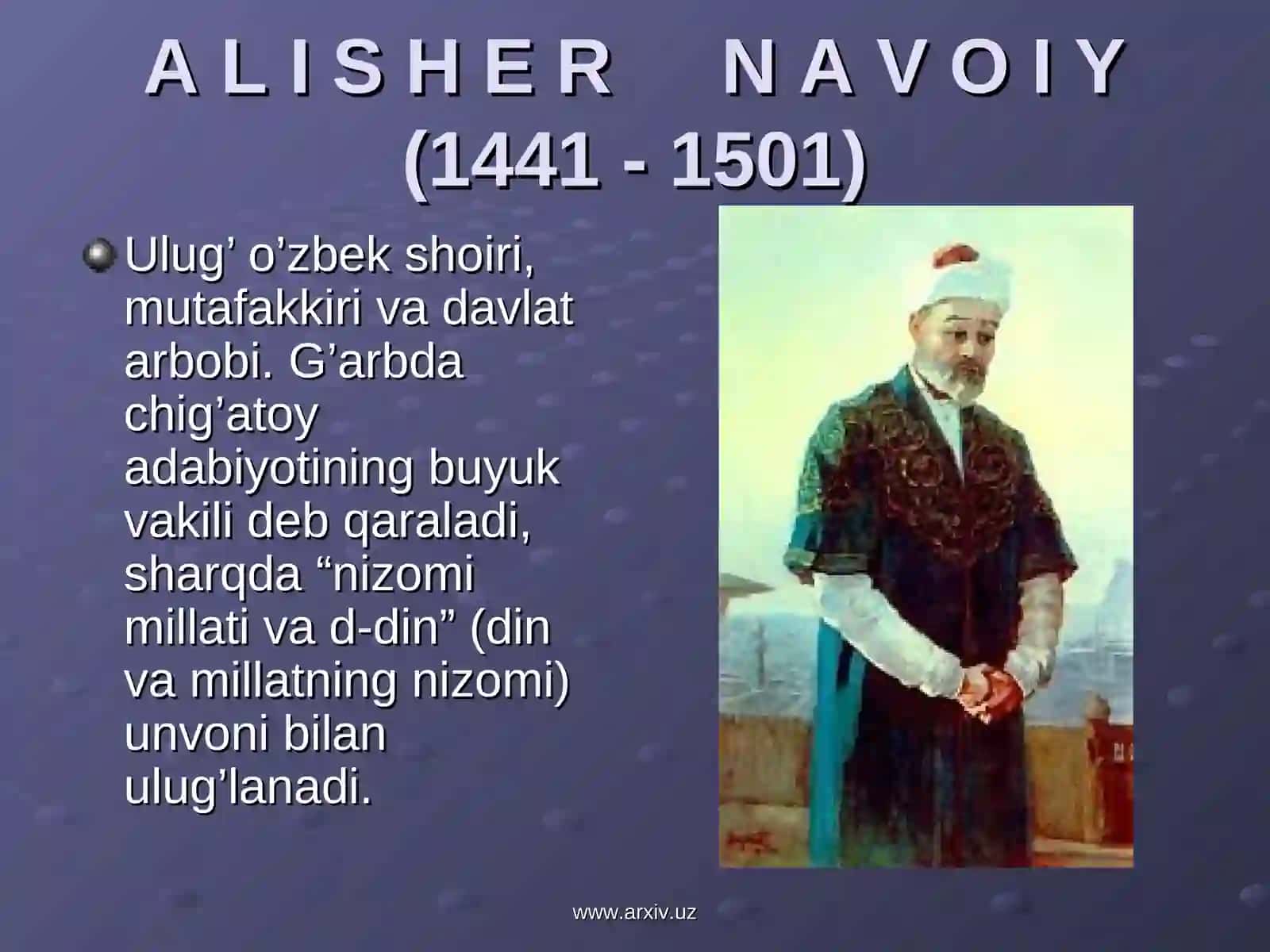 A L I S H E RN A V O I Y(1441 - 1501) 2